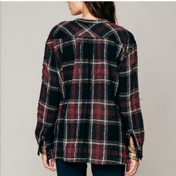 Free People wool plaid JOHNNY ON THE SPOT tunic - Picture 2 of 8